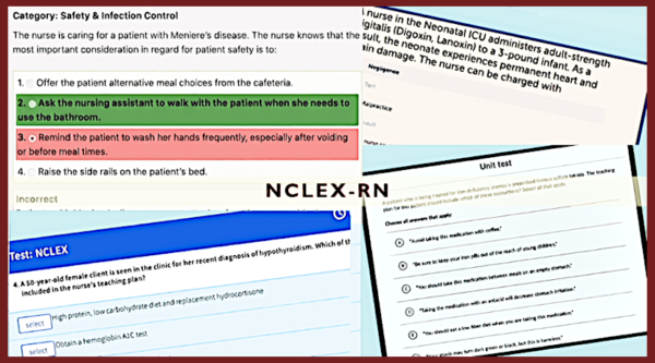 NCLEX RN test questions.